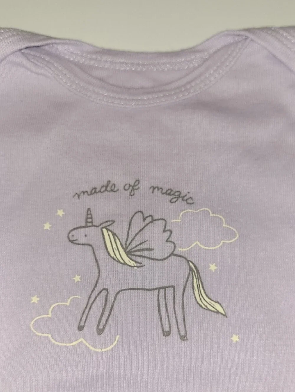 Carters Made Of Magic Baby Unicorn Hoodie Set with Lavender Onesie Size 6 Months